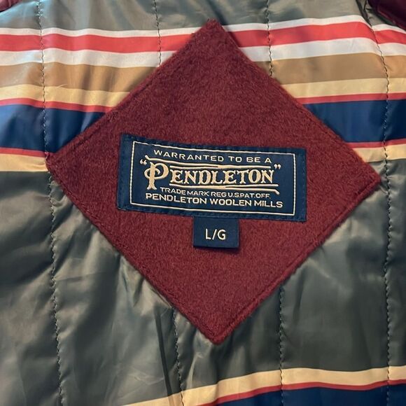 Pendleton Beverly wool poly blend zip anorak hooded jacket size large - Picture 14 of 16